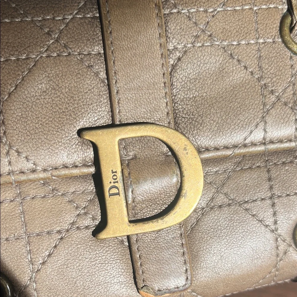 Christian Dior Tan Quilted Leather Wallet